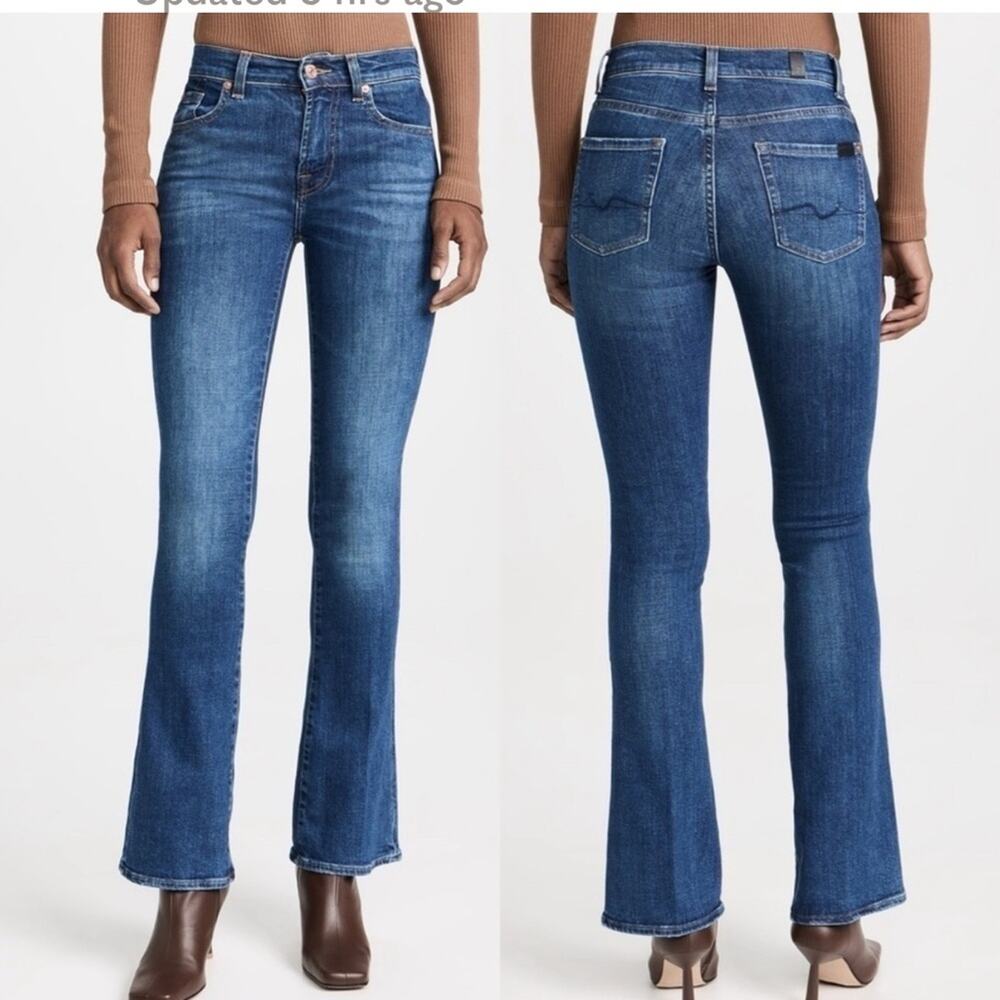 7 For All Mankind Sz. 26 Blue Boot Cut Jeans Y2K Indie Sleeze Denim 90's